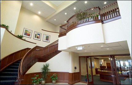 Interior of Commercial Building Showing Lighting System Engineered by Milwaukee Contractors